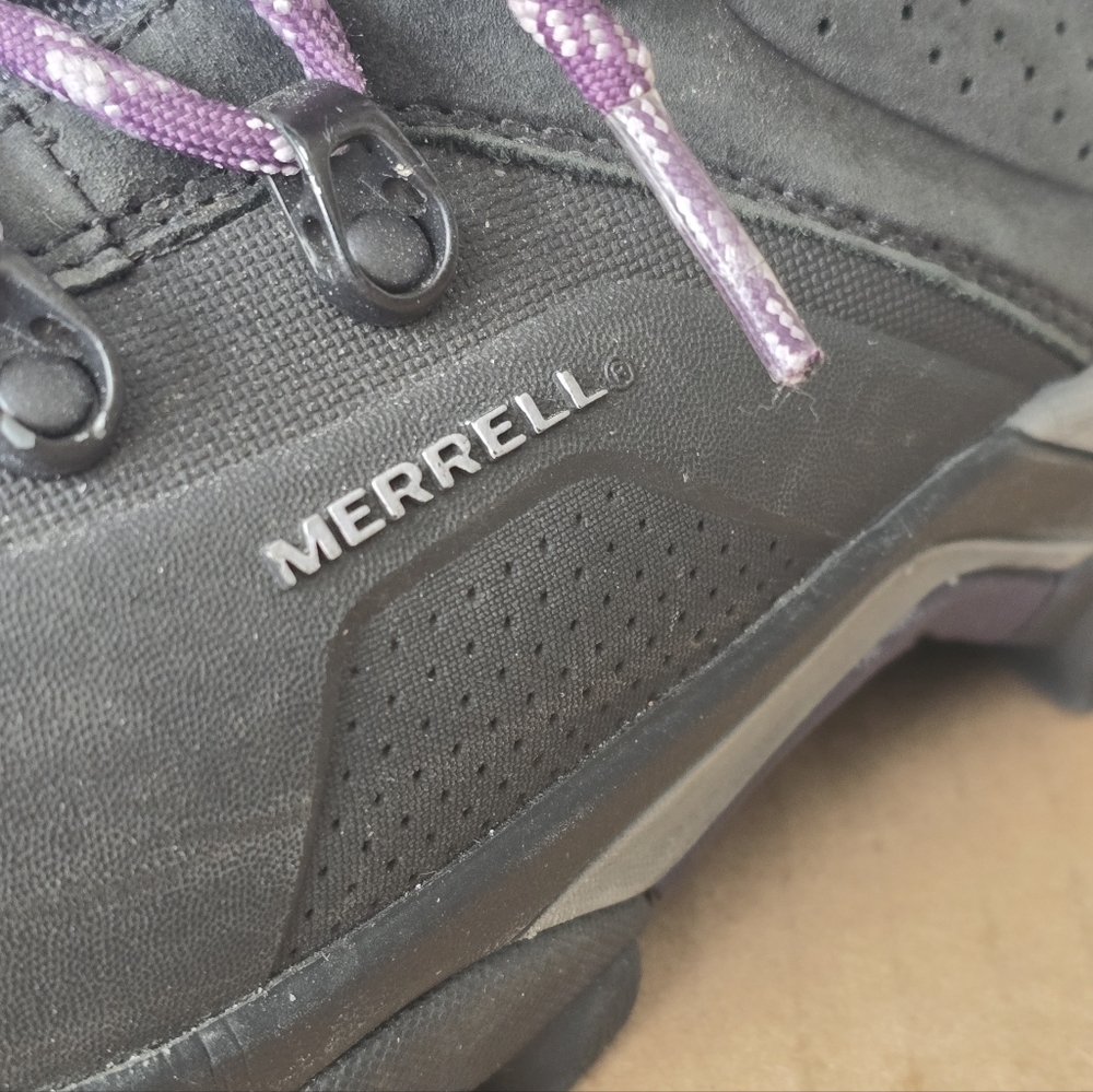 Merrell Whiteout 8 Boots Waterproof Hiking Black Purple Women's 8.5 - Picture 4 of 5